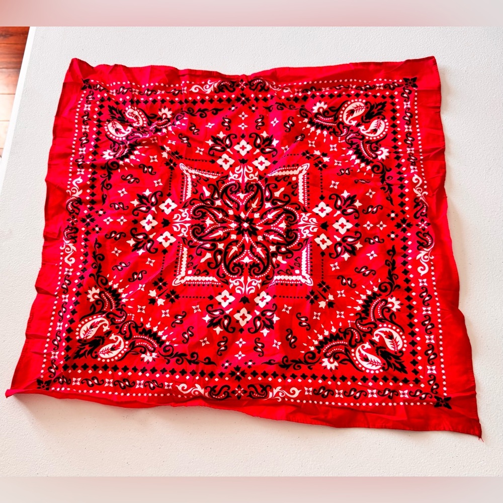 Classic Red Paisley Bandana Scarf